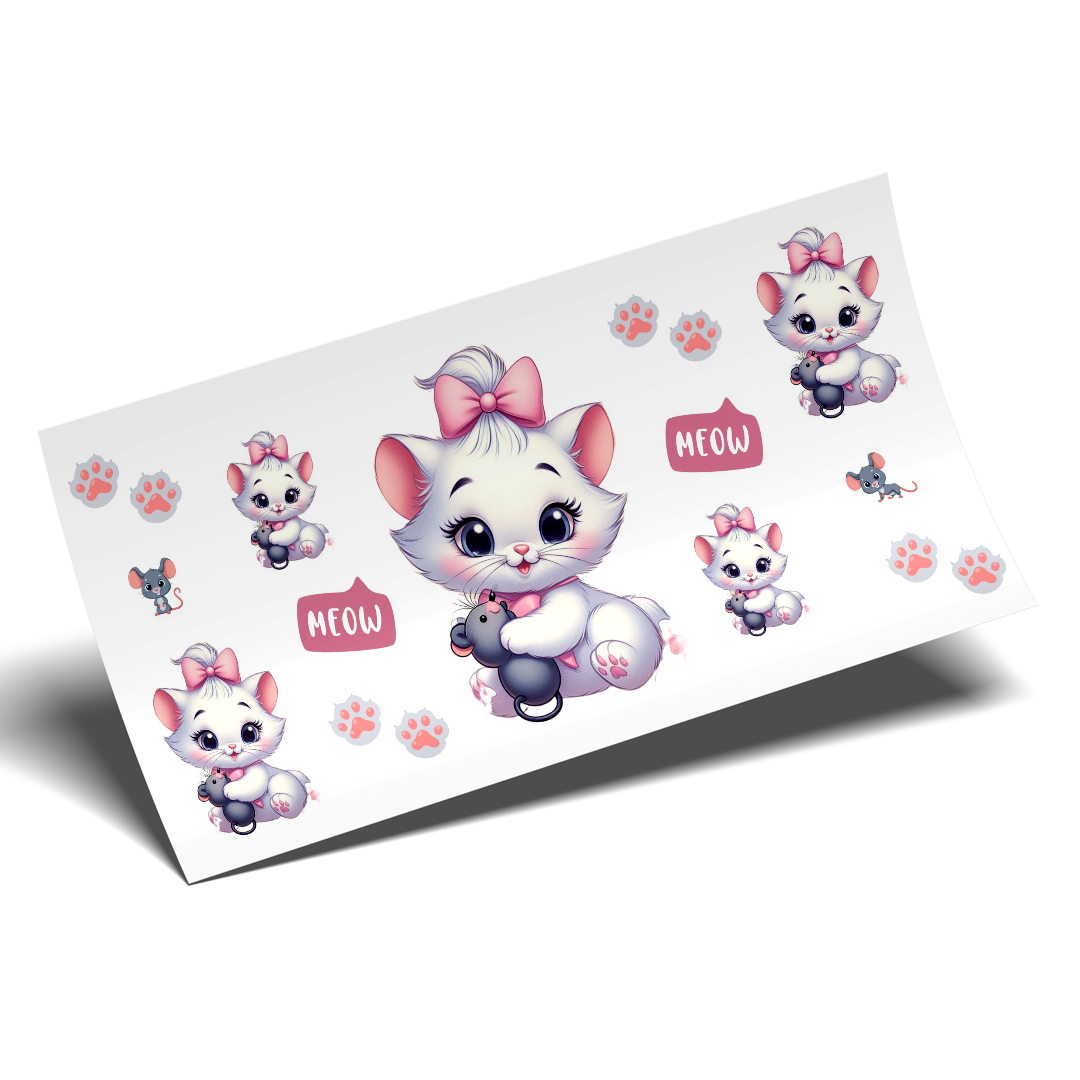 UV DTF Stickers Wraps - Marie the Cat baby Wrap