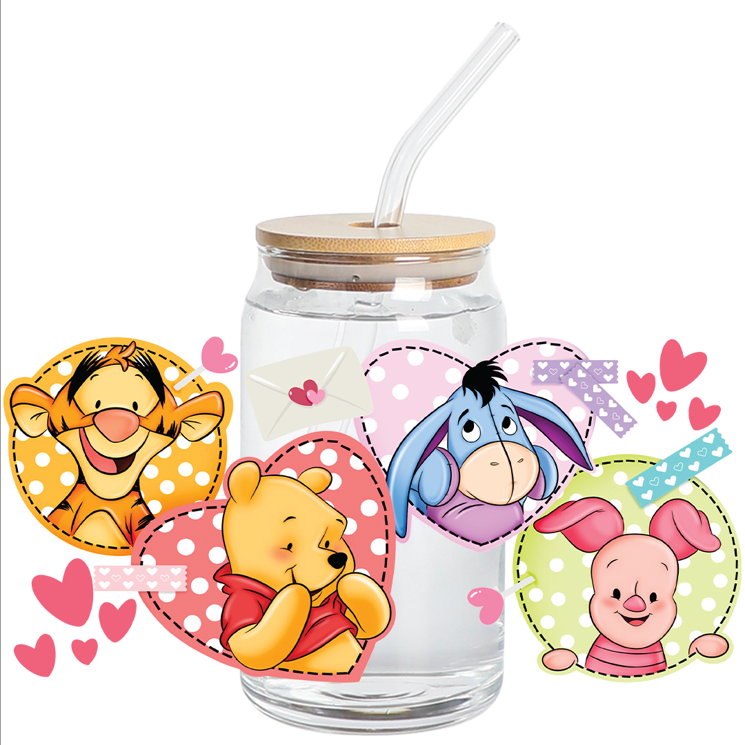 Cup Wrap Uv Dtf Sticker - Cuteness Watercolor Friends libbey cup Wrap