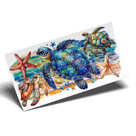 UV DTF Wrap Stickers - Turtle and Starfish