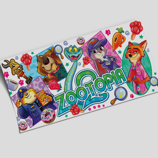 UV DTF - Zootopia - 16oz Libbey cup Wrap