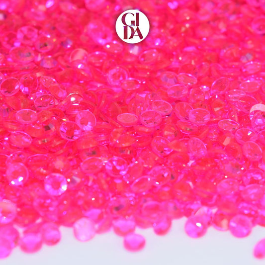 Hot Pink Transparent Flat Back Rhinestones - Bag 1.2 oz / 5.000 pcs - 3mm - GIDA DESIGN