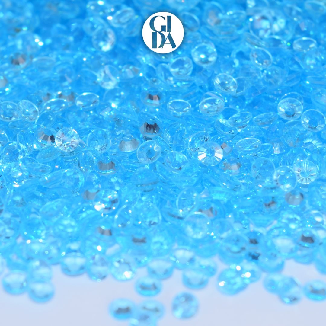 Ocean Blue Transparent Flat Back Rhinestones - Bag 1.2 oz / 5.000 pcs - 3mm - GIDA DESIGN