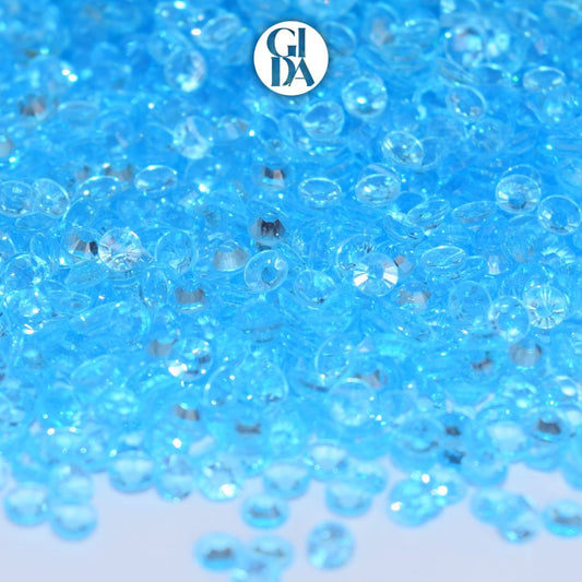 Ocean Blue Transparent Flat Back Rhinestones - Bag 1.2 oz / 5.000 pcs - 3mm - GIDA DESIGN