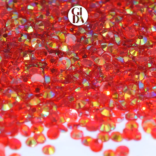 AB Luxury Red Transparent Flat Back Rhinestones - Bag 1.2 oz / 5.000 pcs - 3mm - GIDA DESIGN