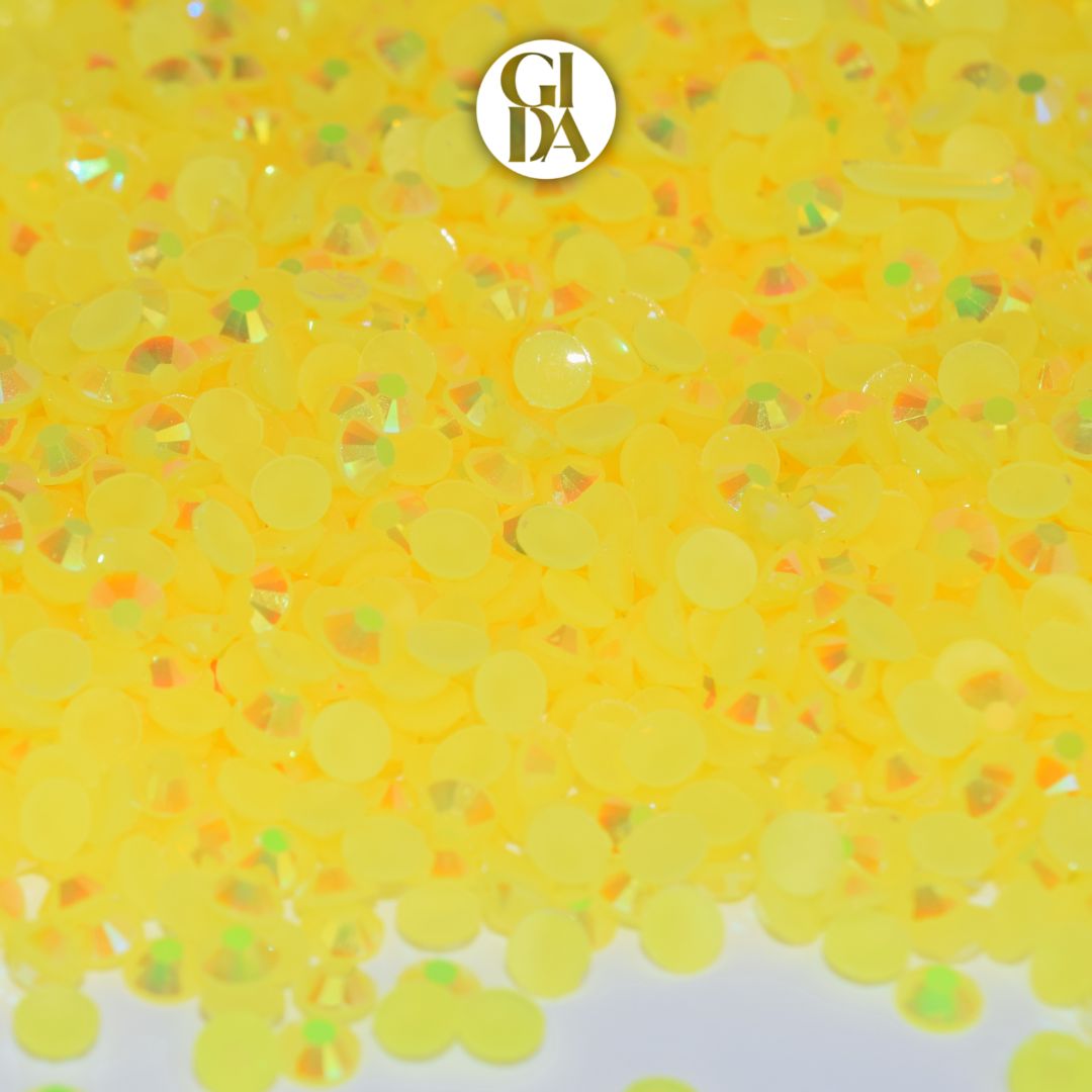 AB Jelly Yellow Flat Back Rhinestones - Bag 1.2 oz / 5.000 pcs - 3mm - GIDA DESIGN