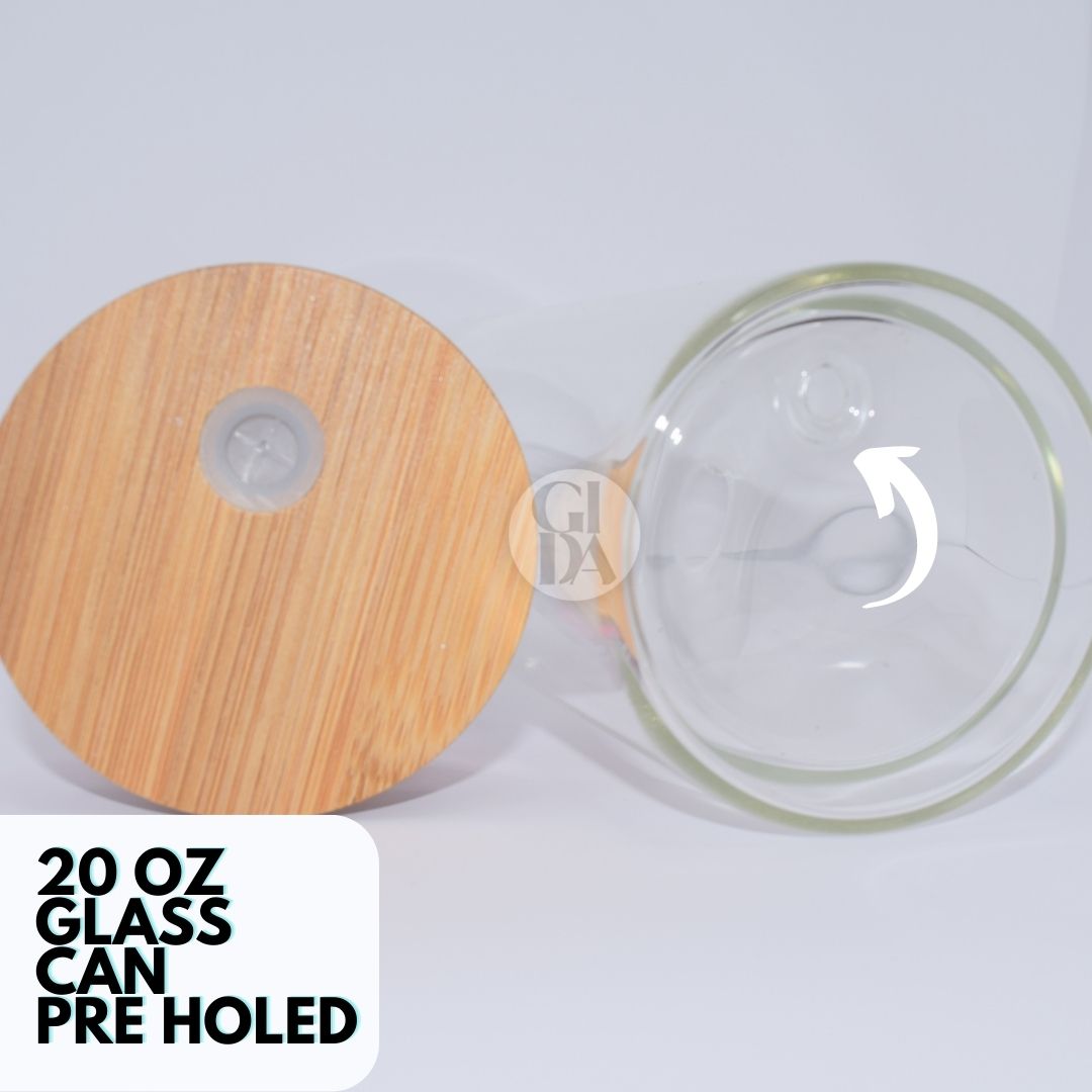 20 OZ Double Wall GLASS CAN for Sublimation - GLASS CAN