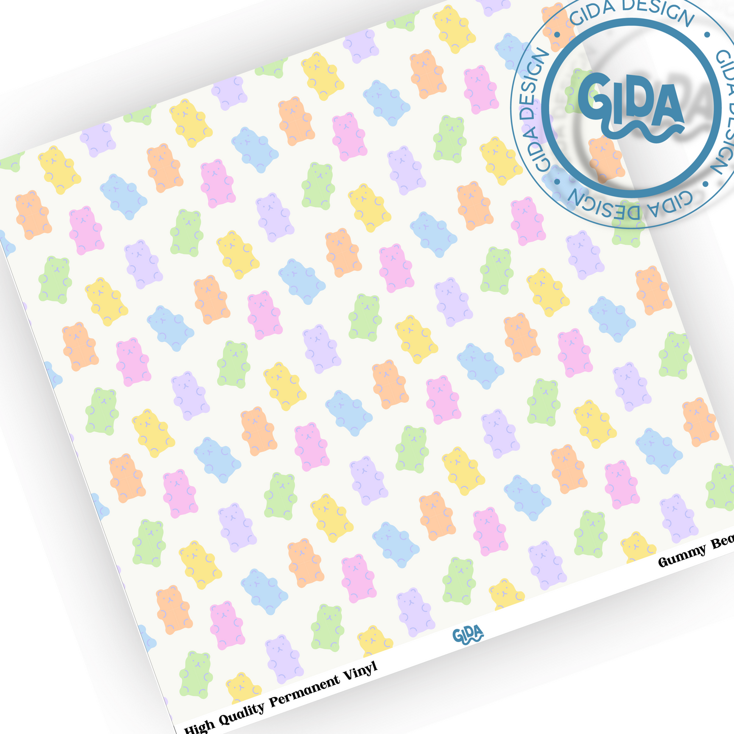 Gummy Bears Pattern 12x12" Vinyl