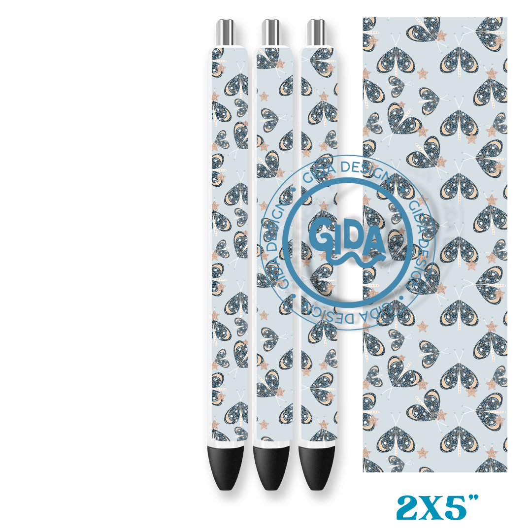 Stars and Blue Butterflies Patterned Vinyl