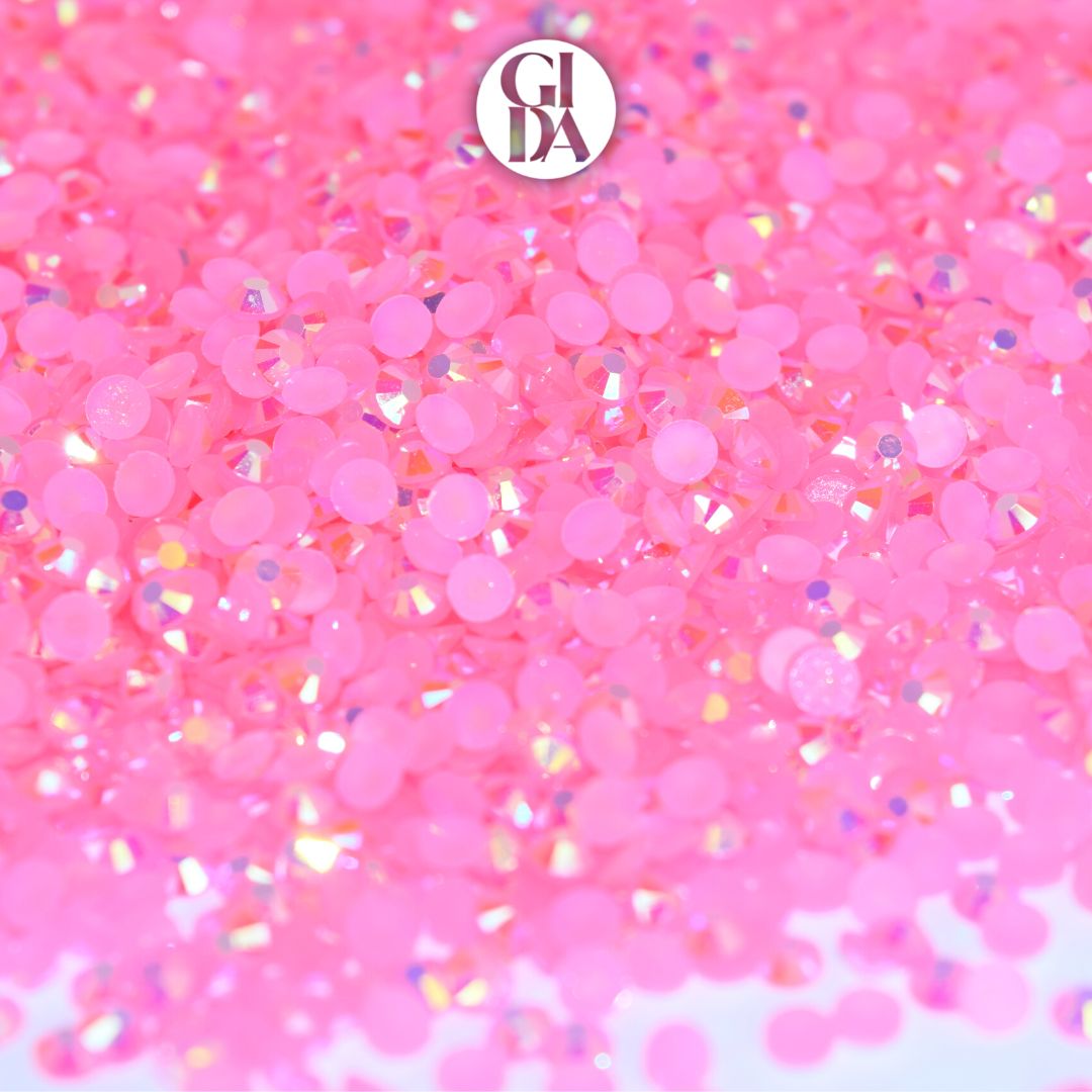 AB Jelly Pink Girl Flat Back Rhinestones - Bag 1.2 oz / 5.000 pcs - 3mm - GIDA DESIGN