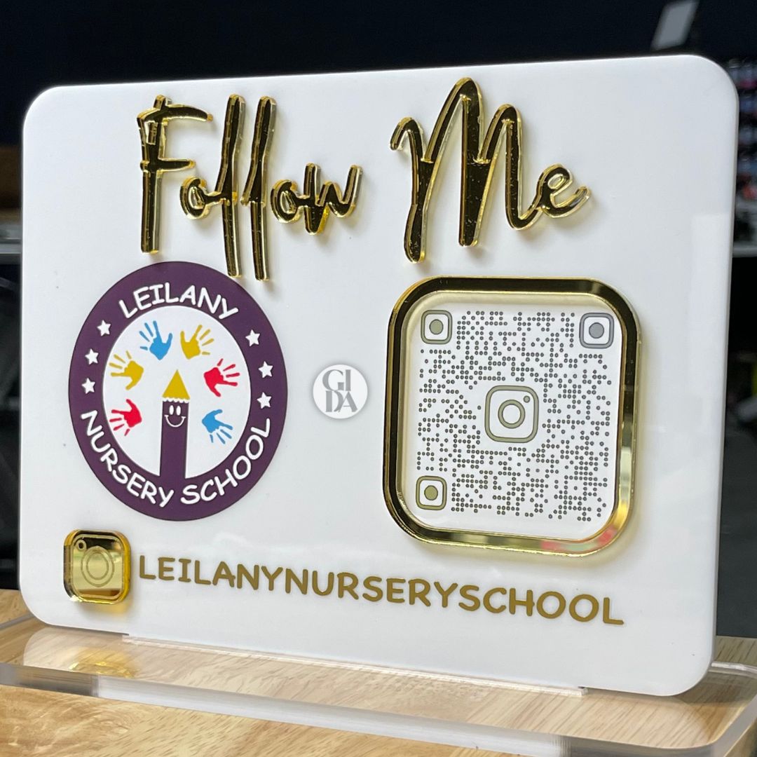 Desk Acrylic QR Sign 6x8” - GIDA DESIGN