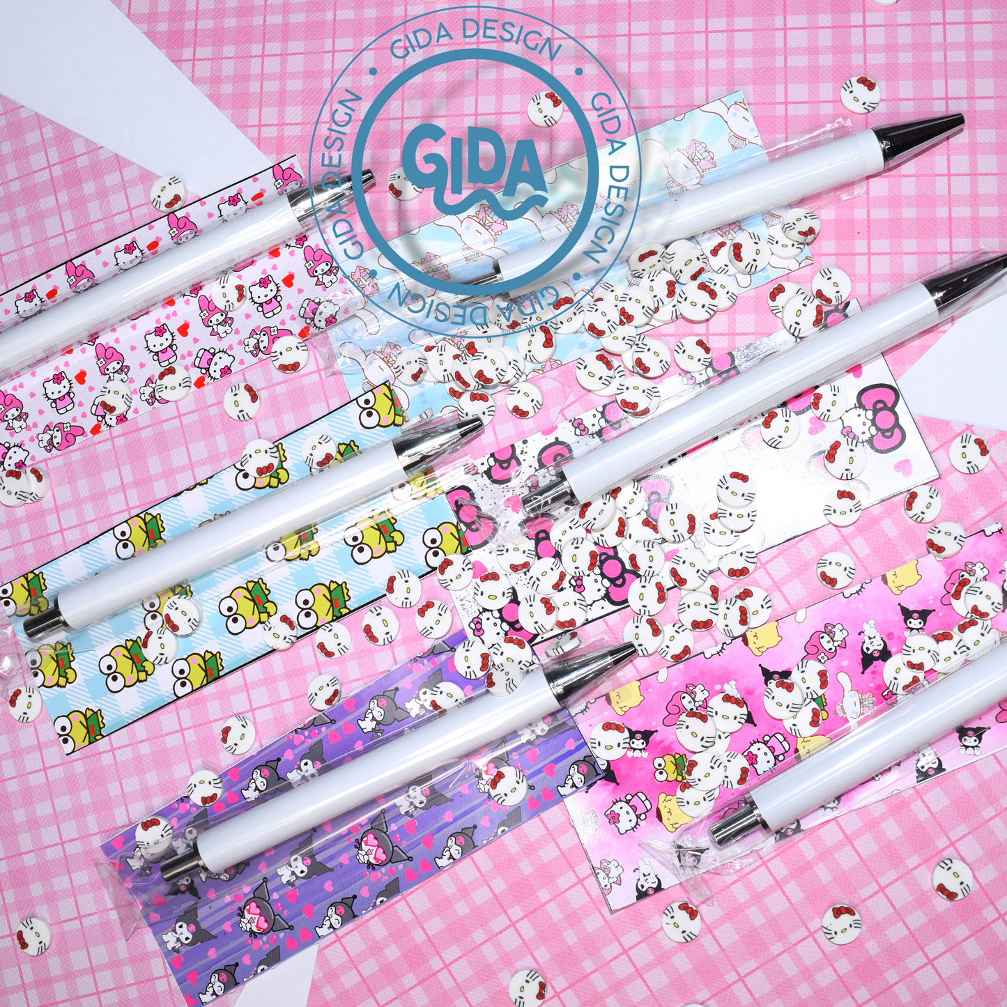 6ct Pen Set HELLO CAT Pen Wrap