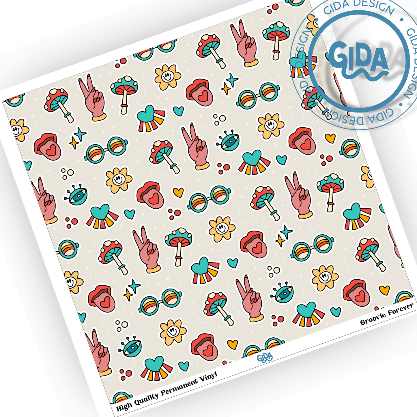Groovie Forever Pattern 12x12" Vinyl