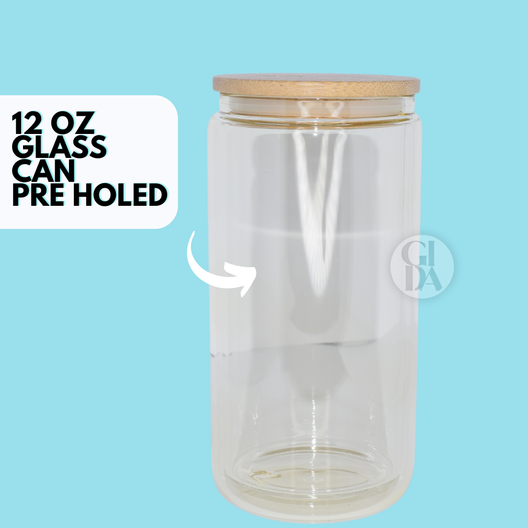 12 OZ Double Wall GLASS Can/Gold Color Snow globe Tumbler - GIDA DESIGN