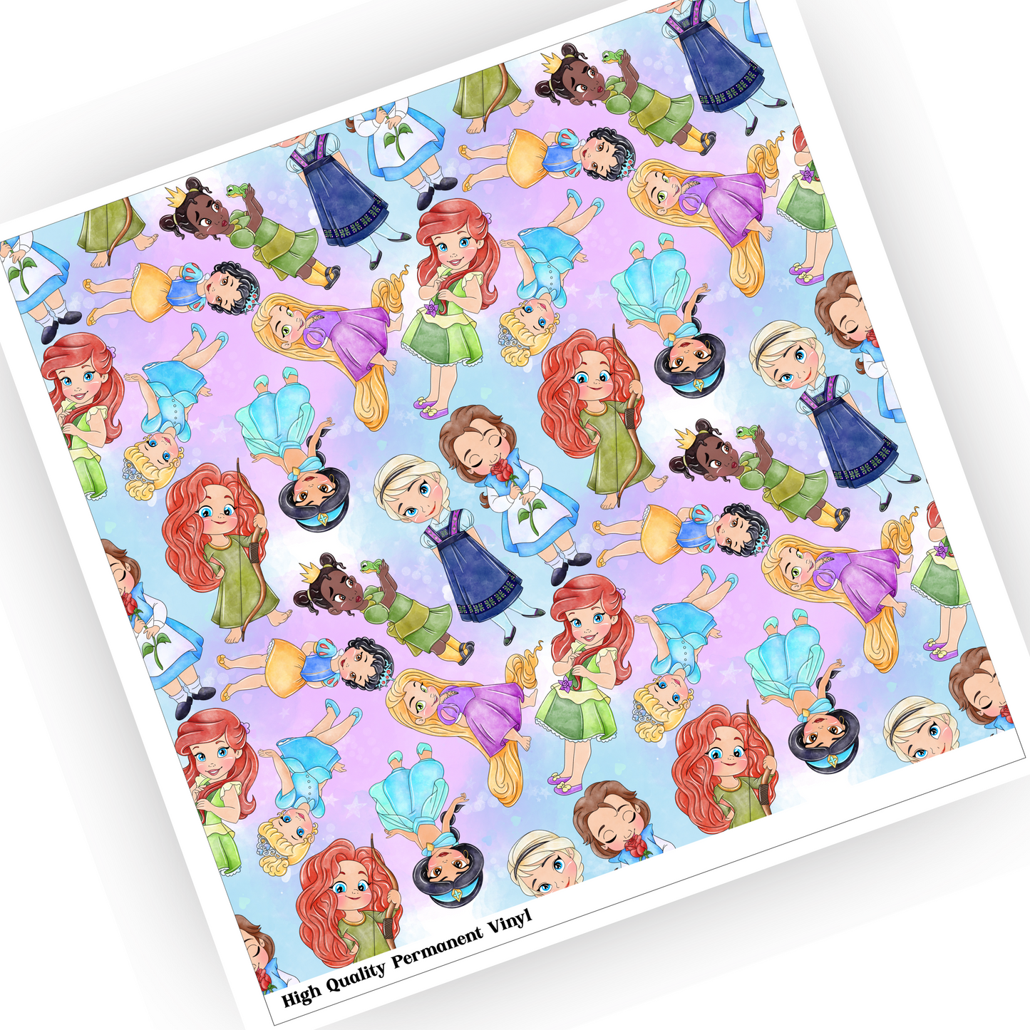 Little Cute Princess Patterned 12x12 inches Printed Vinyl