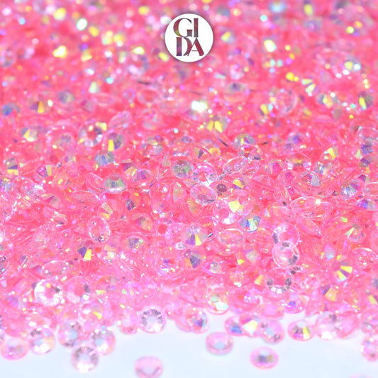 Pink Transparent Flat Back Rhinestones - Bag 1.2 oz / 5.000 pcs - 3mm - GIDA DESIGN 