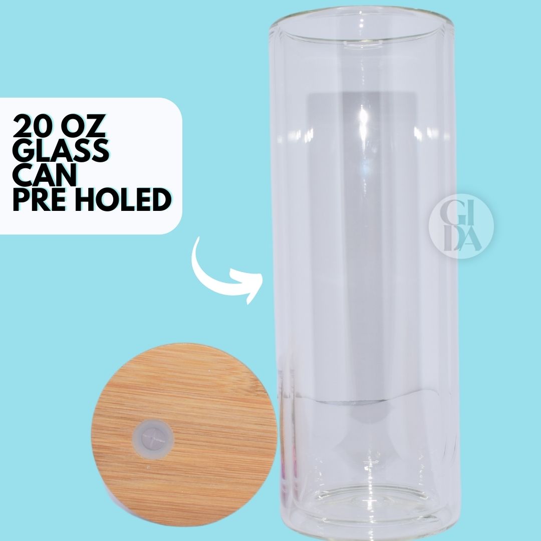 20 OZ Double Wall GLASS CAN for Sublimation