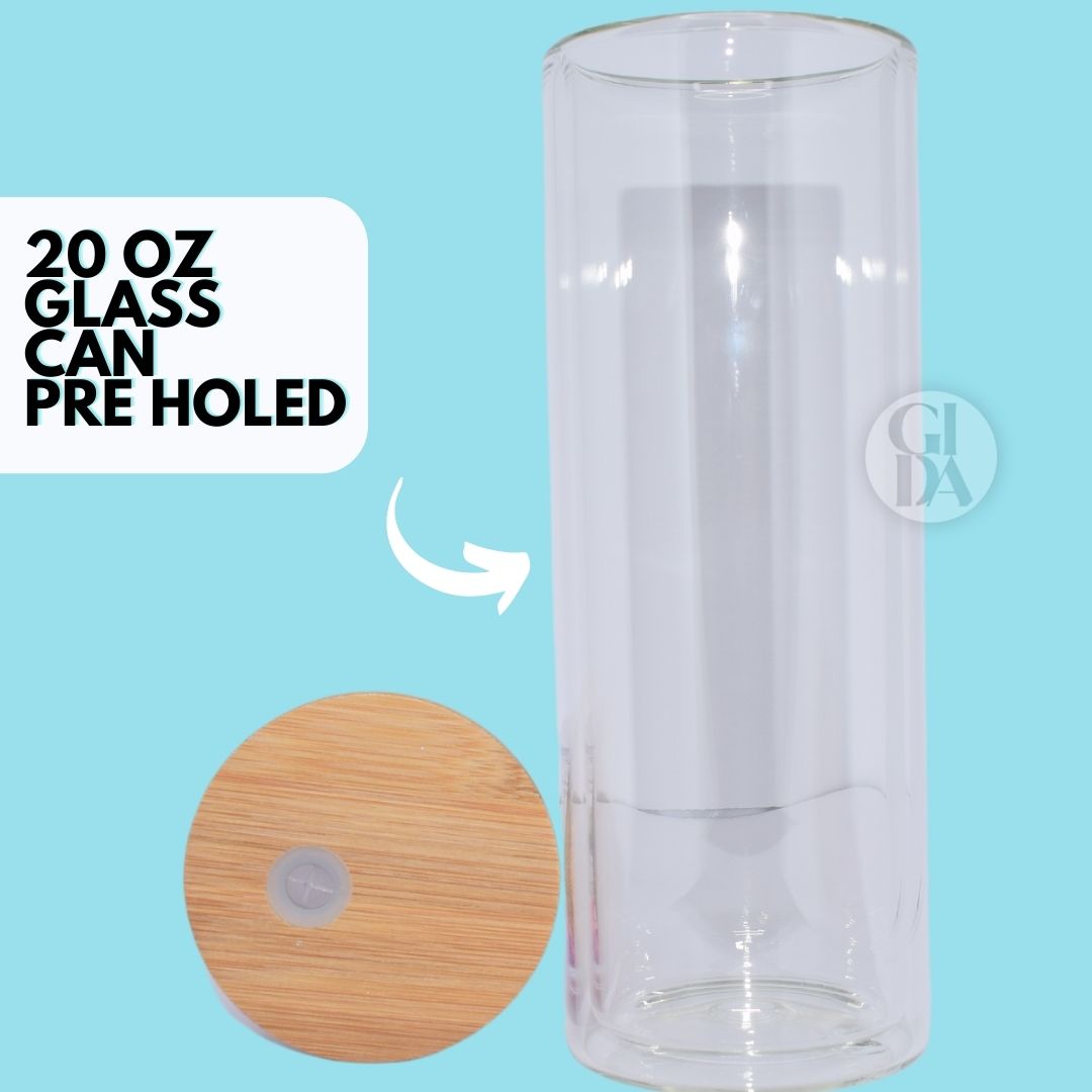 20 OZ Double Wall GLASS CAN for Sublimation - GLASS CAN