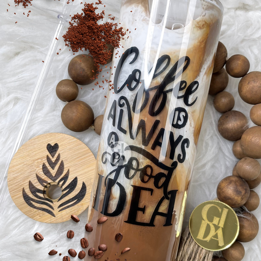 Aprender a realizar Vasos SNOWGLOBES con Tema Cafe! Grabación - Vaso de vidrio tipo Doble pared. - GIDA DESIGN