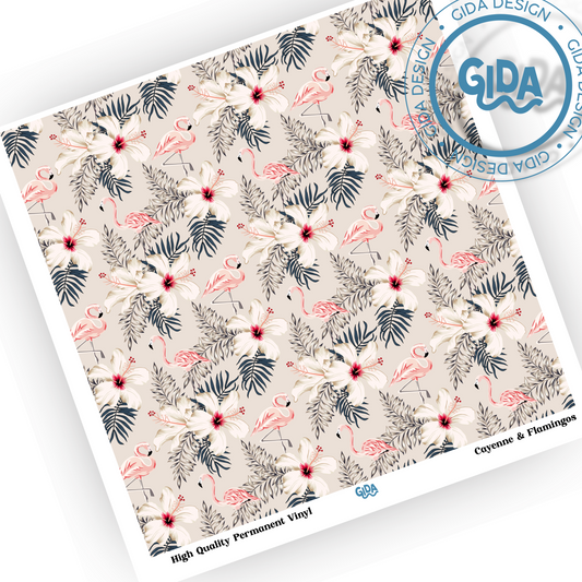 Cayenne & Flamingos Printed Vinyl