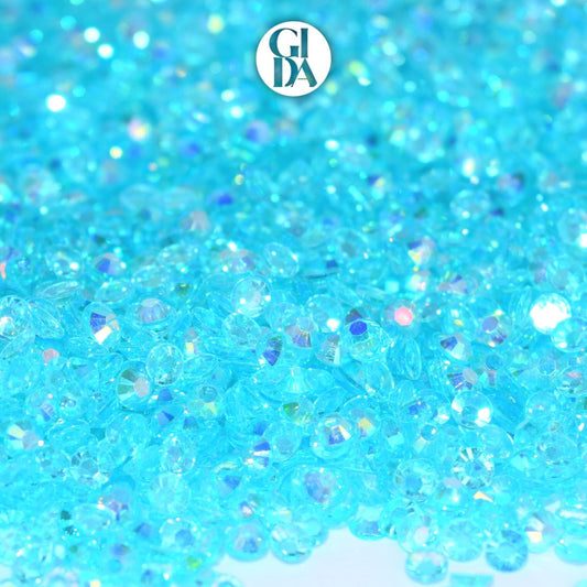 Aquamarine Transparent Flat Back Rhinestones - Bag 1.2 oz / 5.000 pcs - 3mm - GIDA DESIGN 