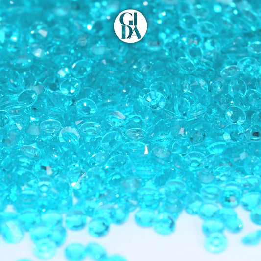Turquoise Transparent Flat Back Rhinestones - Bag 1.2 oz / 5.000 pcs - 3mm - GIDA DESIGN