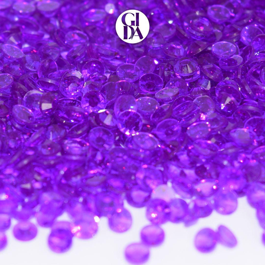 Amethyst Transparent Flat Back Rhinestones - Bag 1.2 oz / 5.000 pcs - 3mm - GIDA DESIGN
