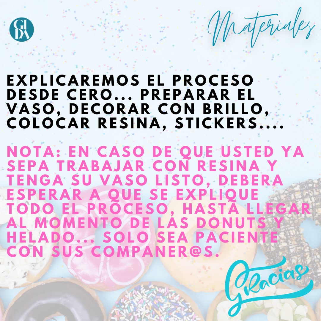 HAGAMOS DONUTS y Helados para decorar Tumblers/CLASE GRABADA - GIDA DESIGN