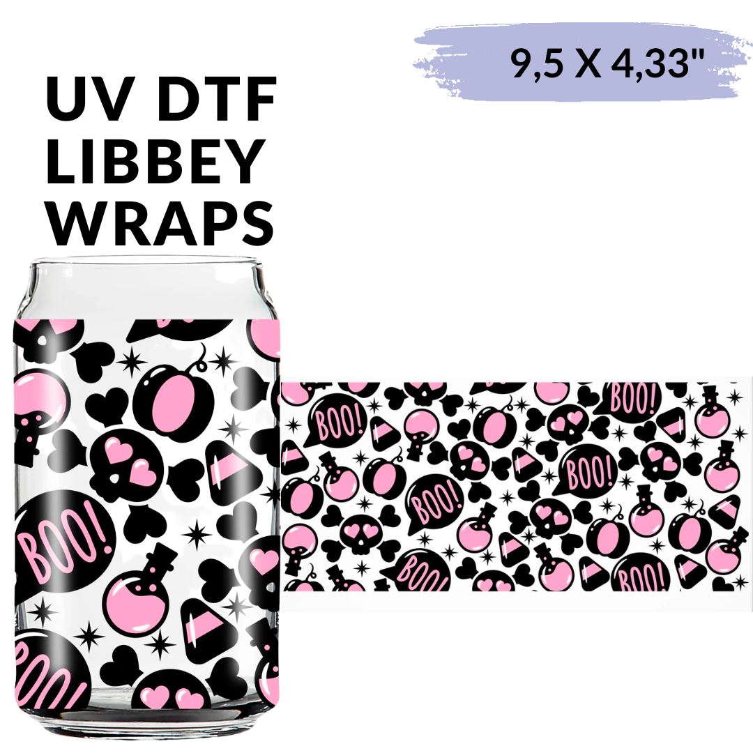 UV DTF - boo boo Halloween libbey cup Wrap