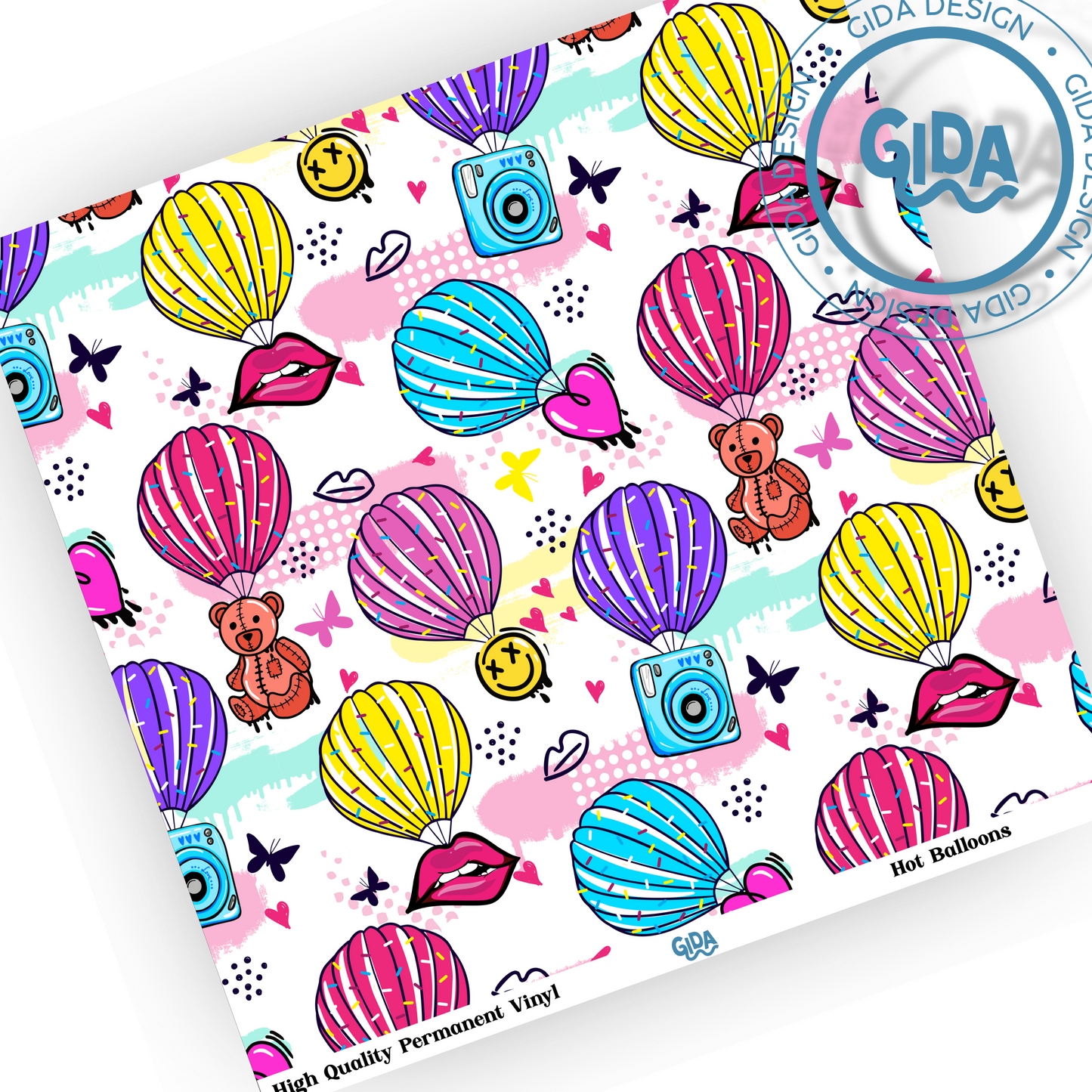 Hot Balloons Pattern 12x12" Vinyl