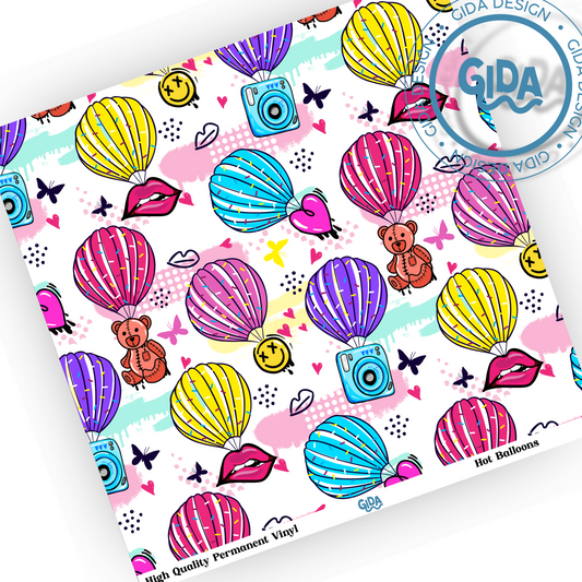 Hot Balloons Pattern 12x12" Vinyl