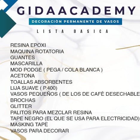 Taller de Resina para Vasos / CLASE GRABADA - GIDA DESIGN