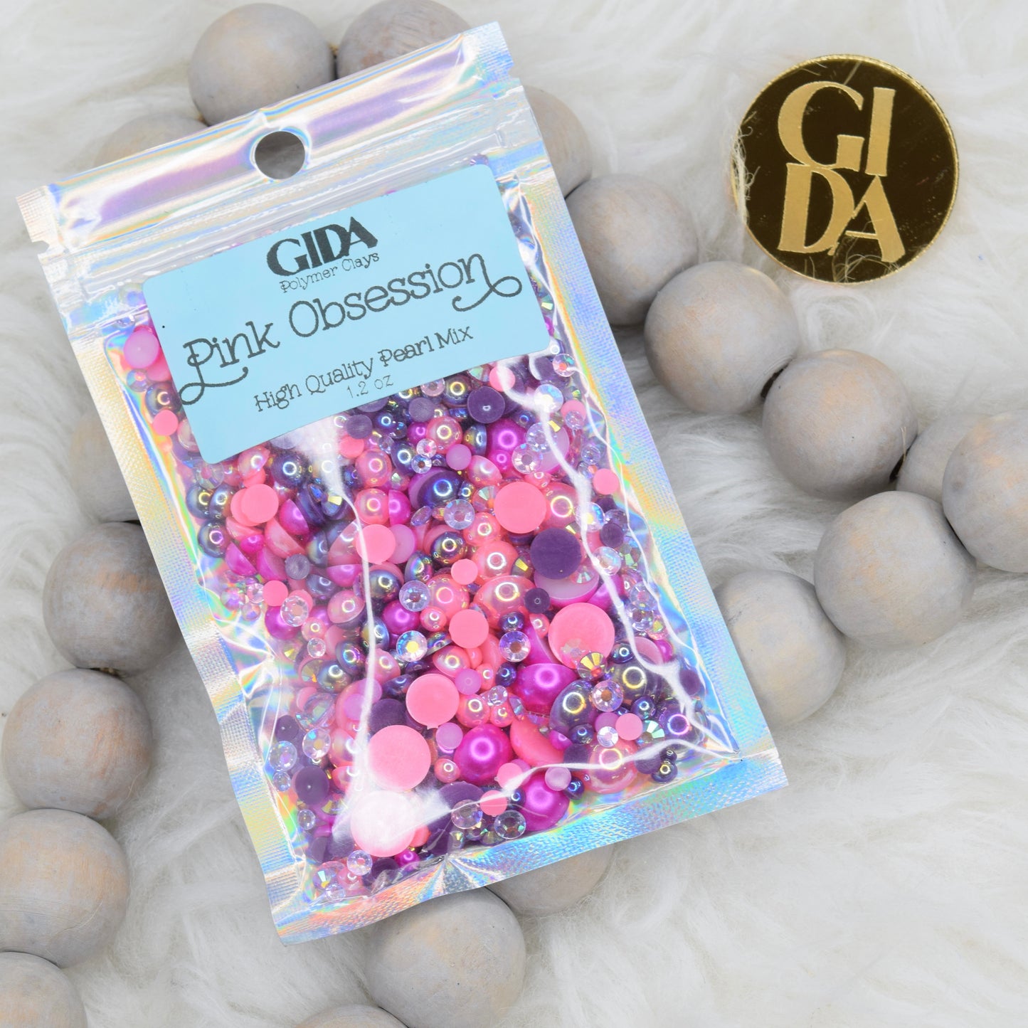 Pink Obsession Flat Back Pearl Mix - 1.2 oz - GIDA DESIGN