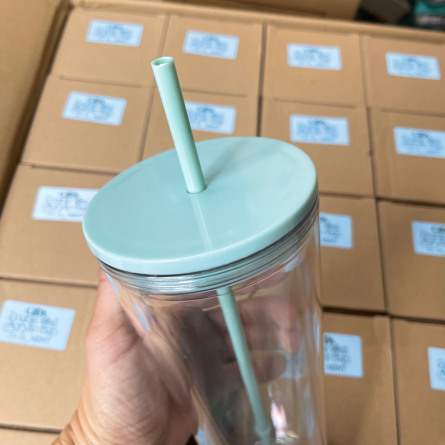 24 OZ Acrylic Double Wall Cup / PRE HOLED. Great for Snowglobes Tumblers. - GIDA DESIGN