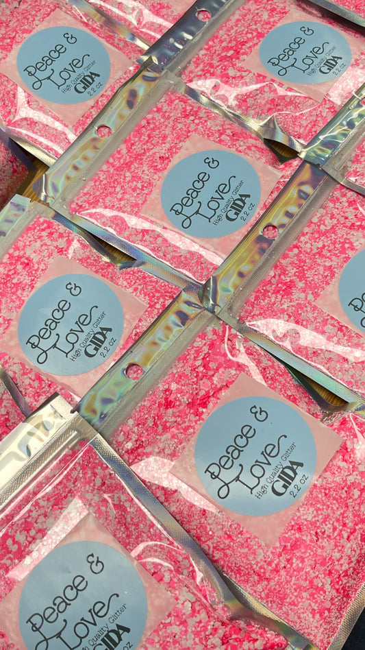 Peace & Love Chunky Glitter - 2.2 oz - GIDA DESIGN