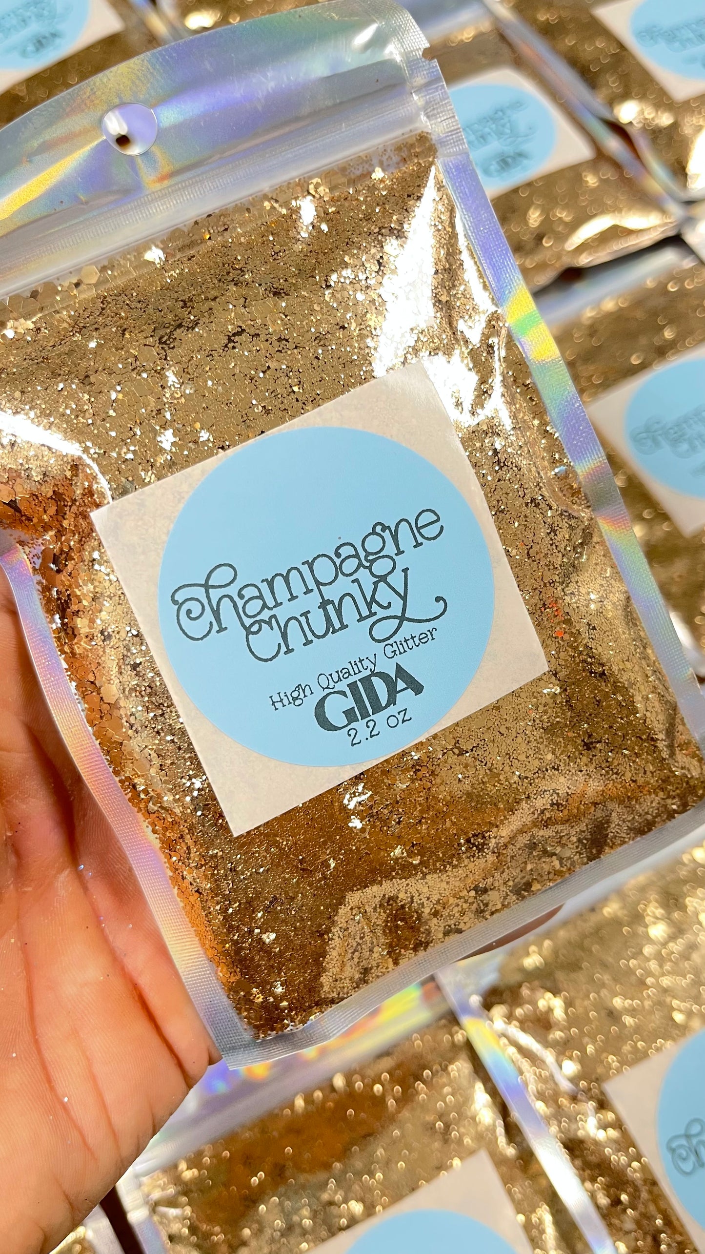 Champagne Chunky Glitter - 2.2 oz - GIDA DESIGN