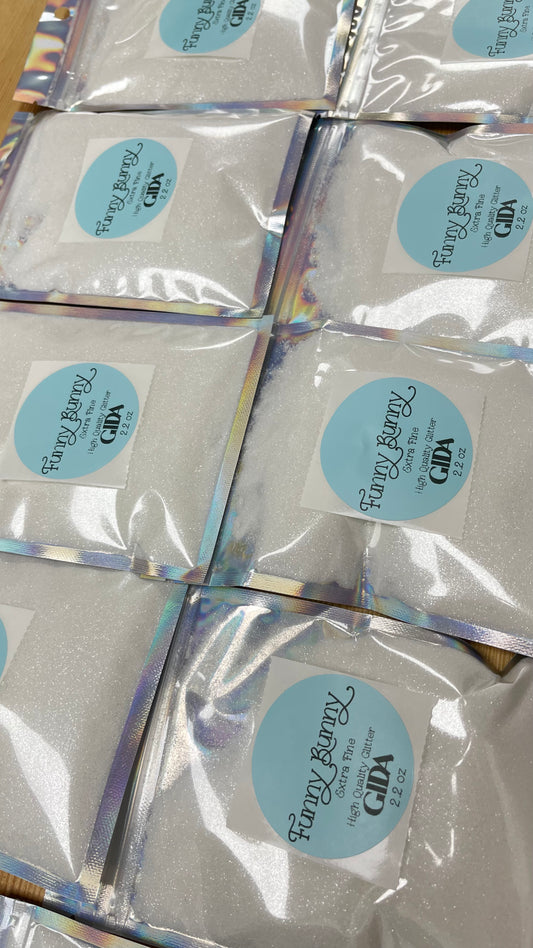 Funny Bunny Extra Fine White Glitter - 2.2 oz - GIDA DESIGN