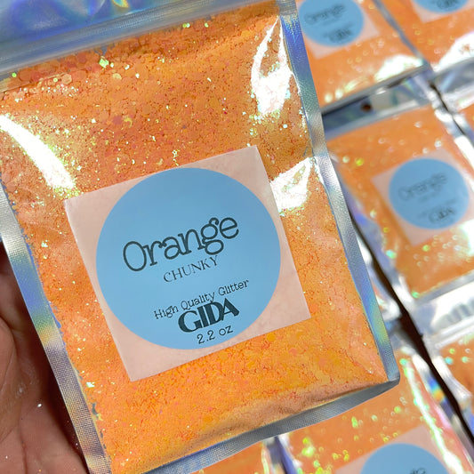 Orange Chunky Glitter - 2.2 oz - GIDA DESIGN