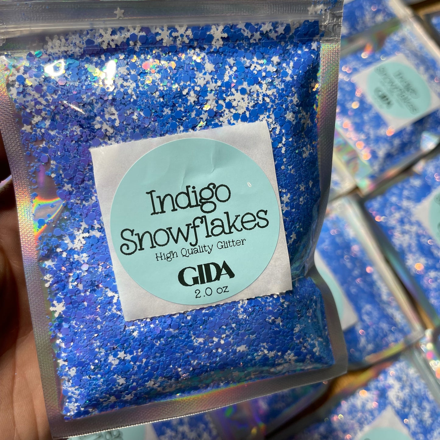 Indigo Snowflakes Chunky Glitter - 2 oz - GIDA DESIGN
