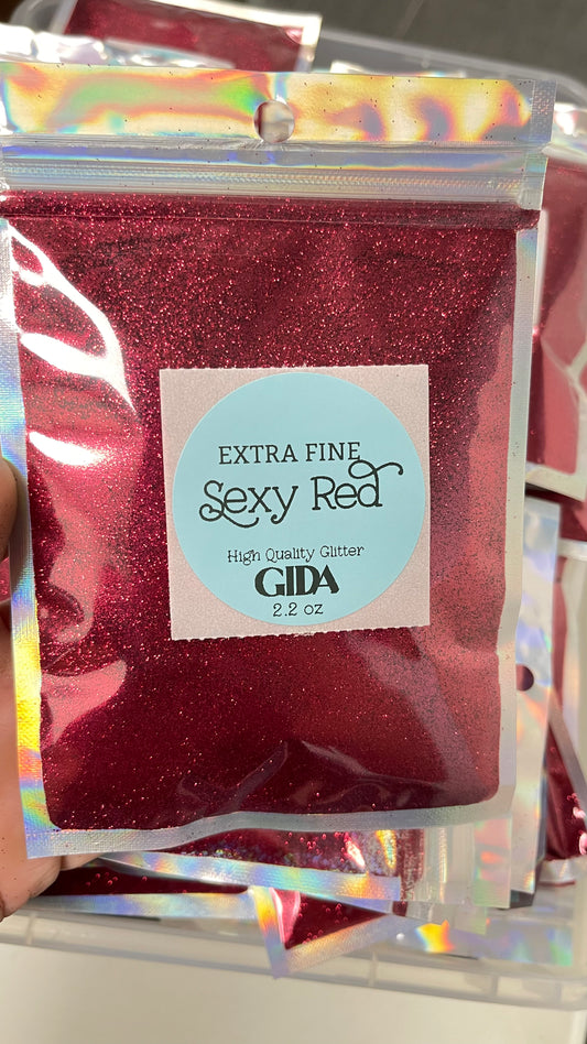 Sexy Red EXTRA FINE Glitter - 2.2 oz - GIDA DESIGN