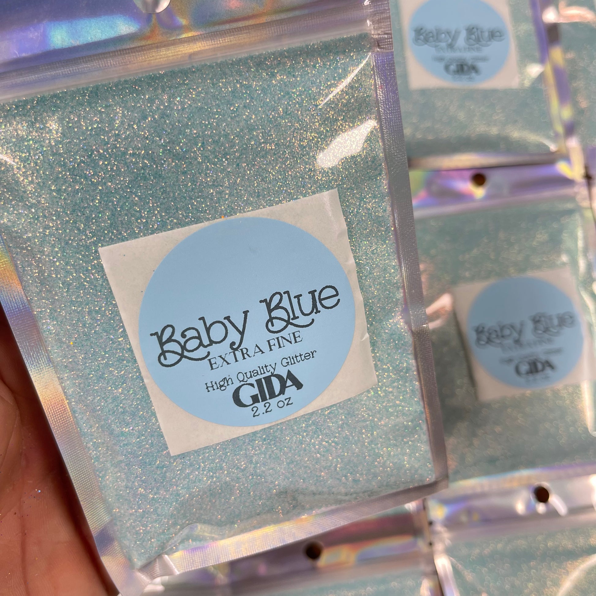 Baby Blue Extra Fine Glitter - 2.2 oz - GIDA DESIGN 
