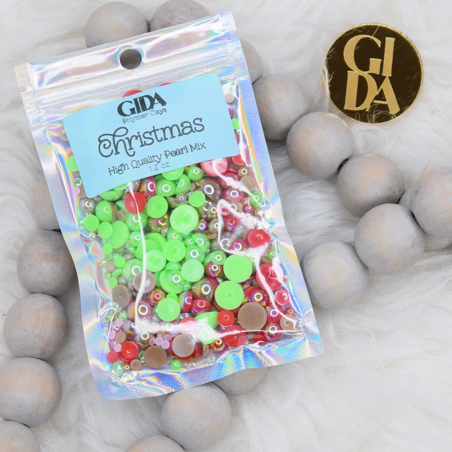 Christmas Flat Back Pearl Mix - 1.2 oz - GIDA DESIGN