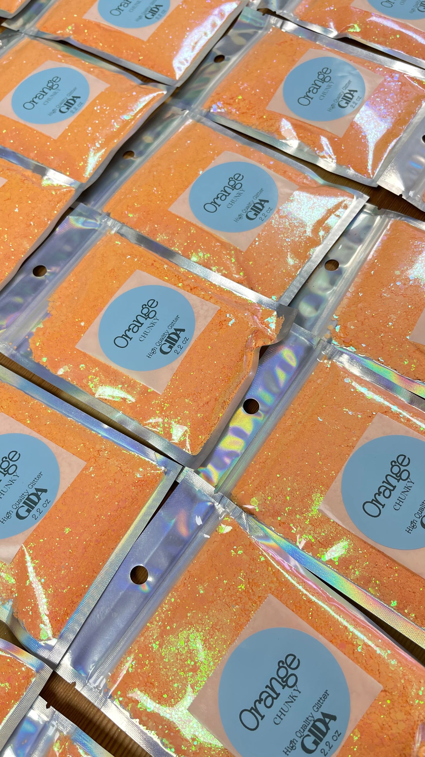 Orange Chunky Glitter - 2.2 oz - GIDA DESIGN