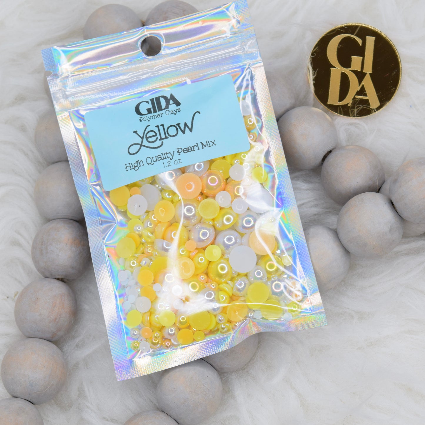 Yellow Flat Back Pearl Mix - 1.2 oz - GIDA DESIGN