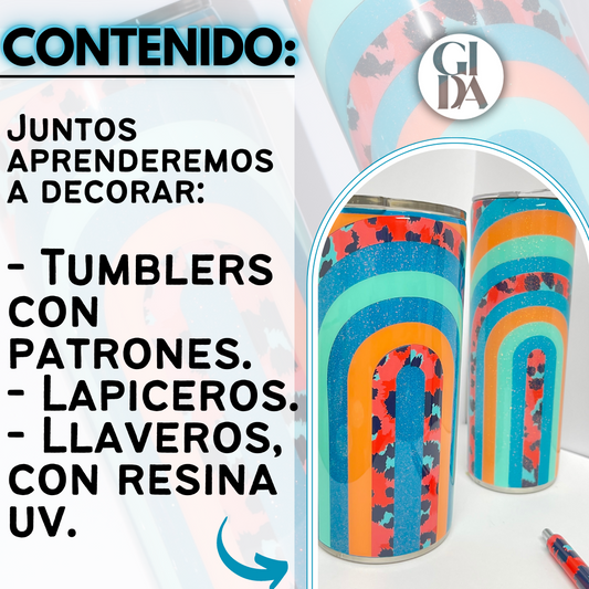 Decorando Vasos con Patrones, Lapiceros y Llaveros - GIDA DESIGN