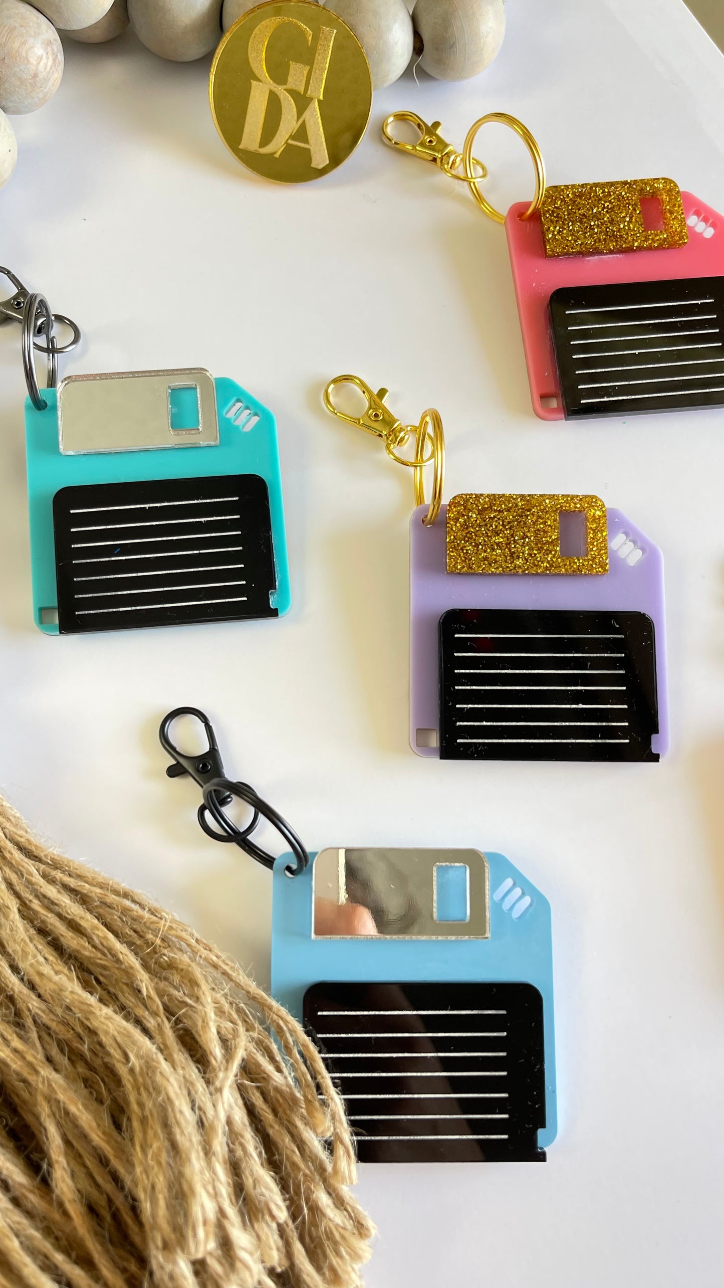 Diskette - Smart keychain Acrylic tags - GIDA DESIGN