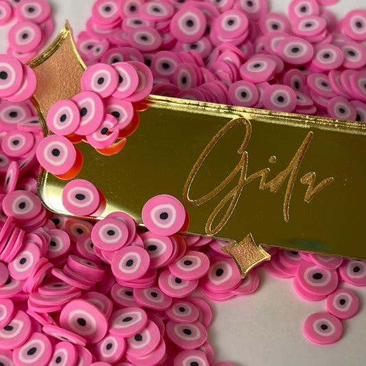 Pink Turkish Eyes Polymer clay 1 oz - GIDA DESIGN