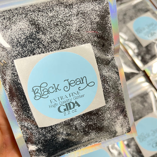 Black Jean Extra Fine Glitter - 2.2 oz - GIDA DESIGN