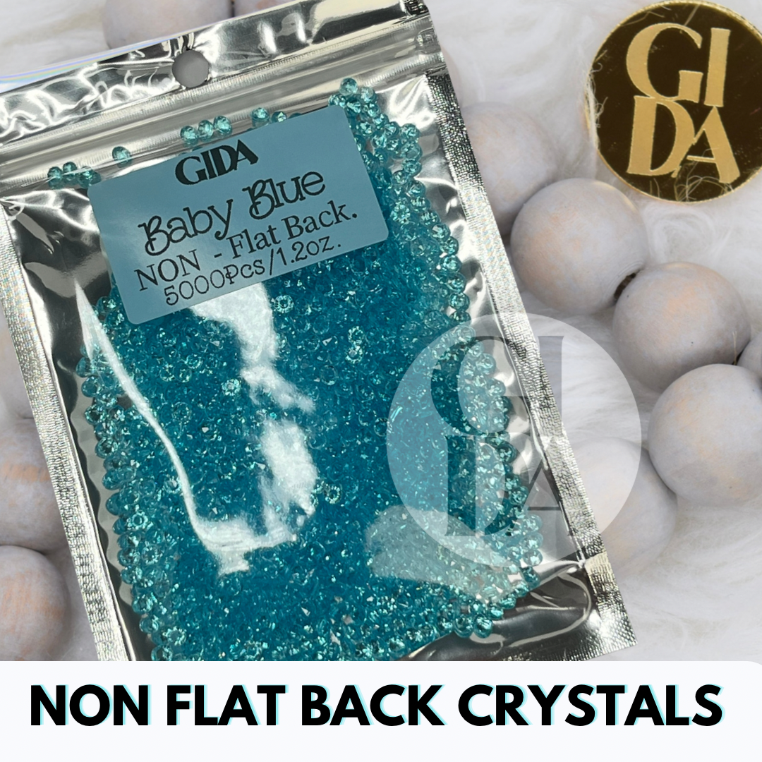 Baby Blue NON FLAT BACK Rhinestones - Bag 1.2 oz / 5.000 pcs - 3mm - GIDA DESIGN