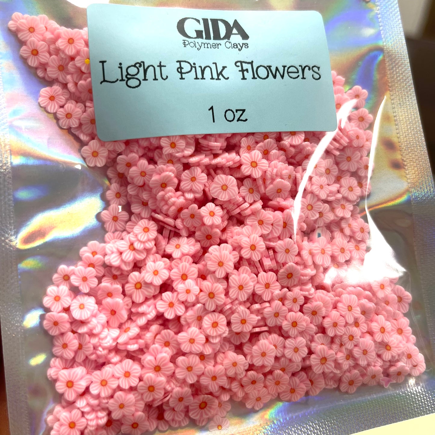 Light Pink Flower Polymer clay 1 oz - GIDA DESIGN