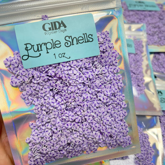 Purple Shells - Polymer clay 1 oz - GIDA DESIGN